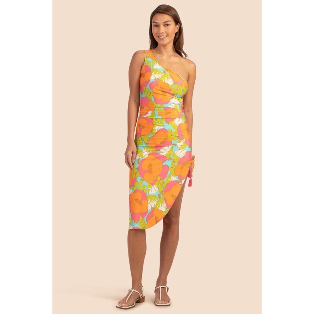 TRINA TURK PLAYA De FLOR MIDI Dress Swim Cover GORGEOUS SM bodycon